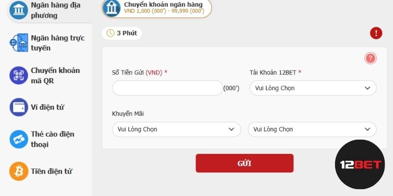 Nạp tiền 12BET là yếu tố quan trọng